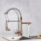 Torneira Gourmet Para Cozinha LED Mola Duo Bronze Giratória 360° Quizz