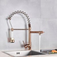 Torneira Gourmet Para Cozinha LED Mola Duo Bronze Giratória 360° Quizz