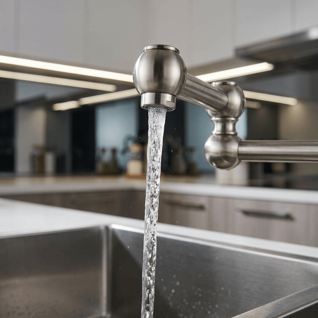 Torneira Gourmet Para Cozinha Articulada de Parede/ Água Fria Velatti