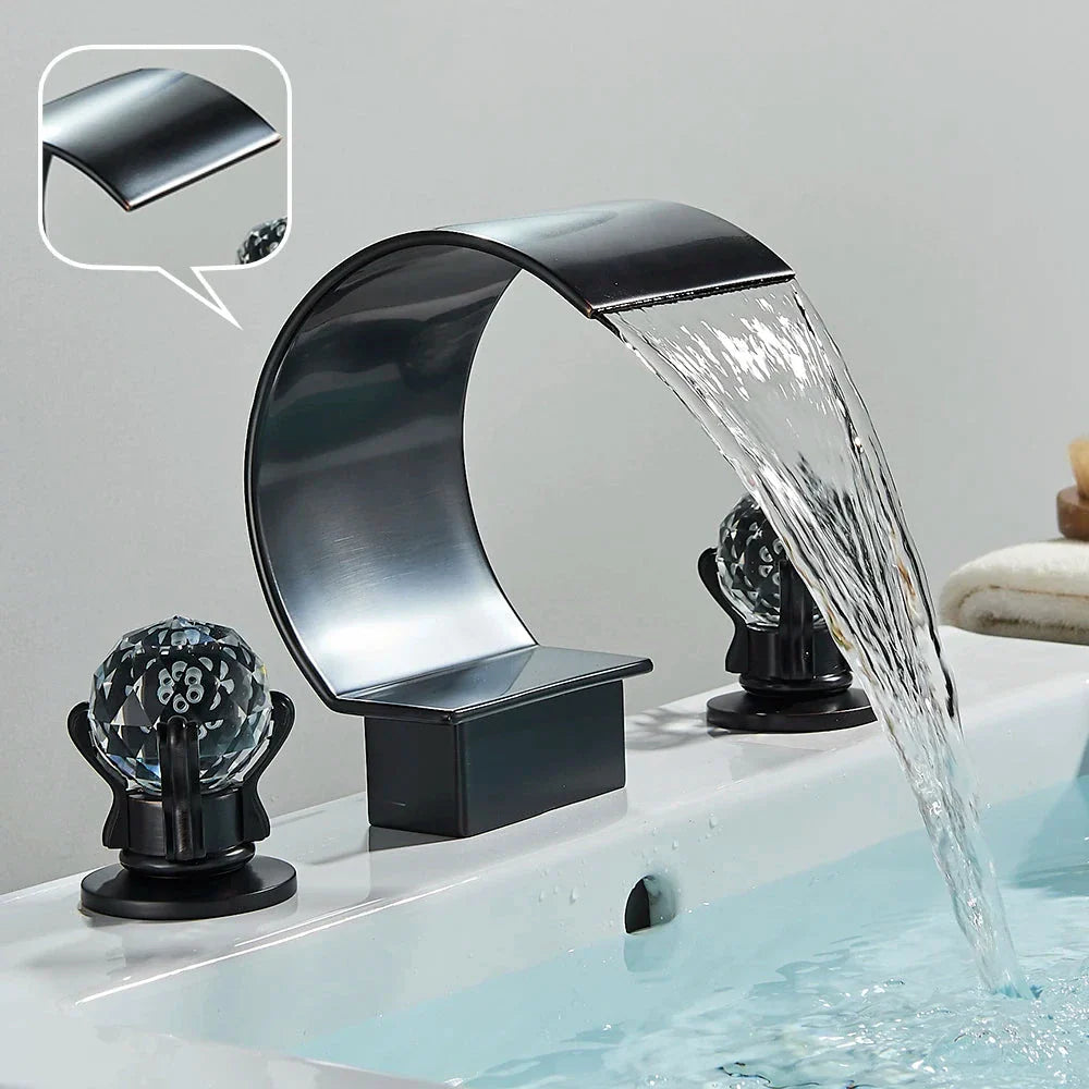 Torneira Para Banheiro Misturador Duplo Comando Cascata Orlando