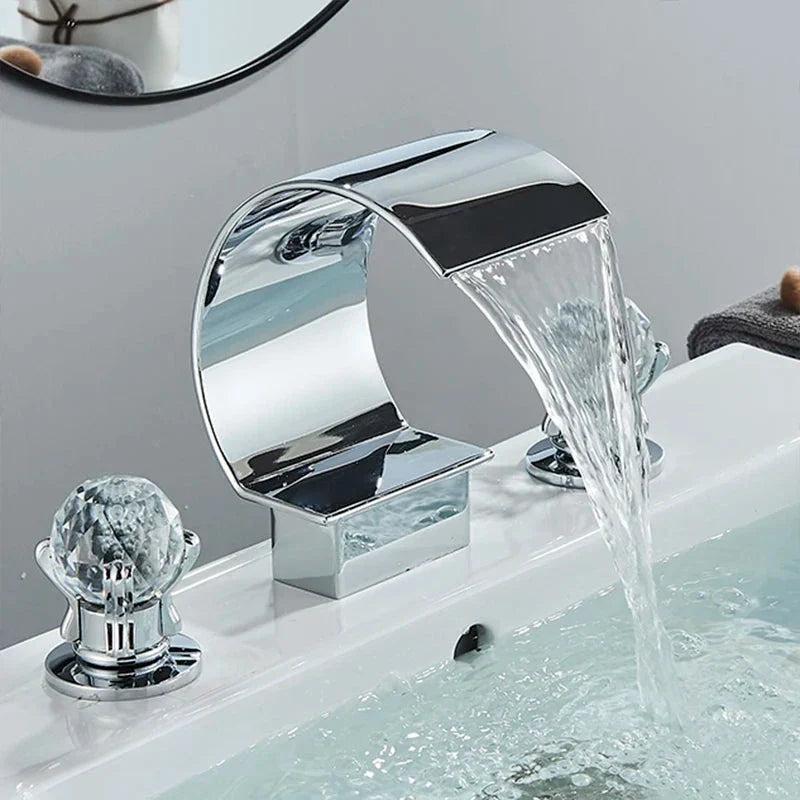 Torneira Para Banheiro Misturador Duplo Comando Cascata Orlando