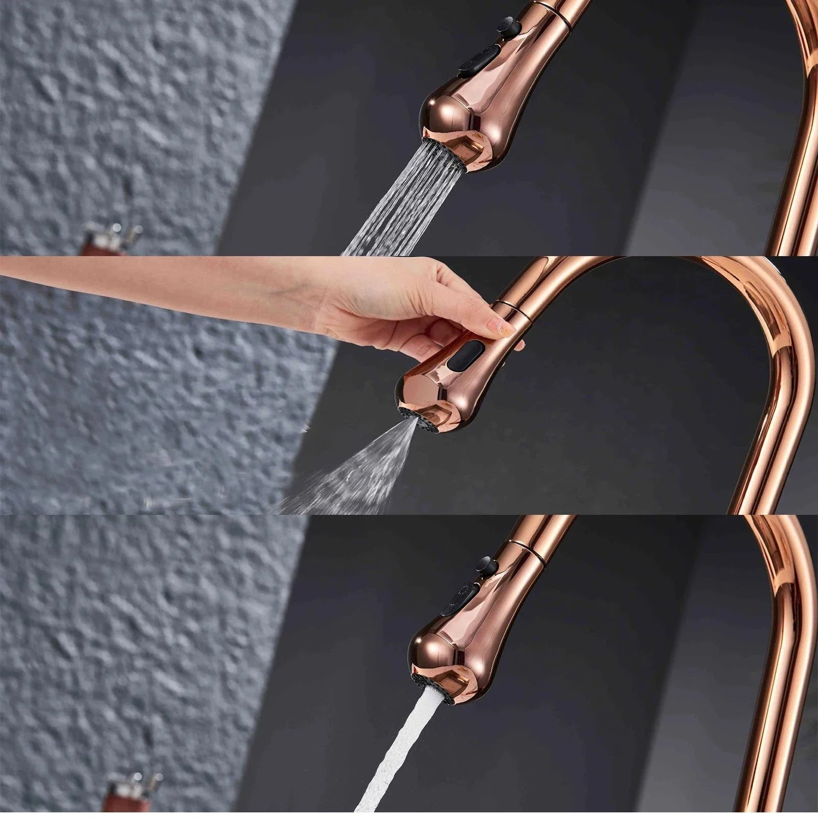Torneira Para Cozinha Gourmet Rose Gold de Bancada Luxury Tanger